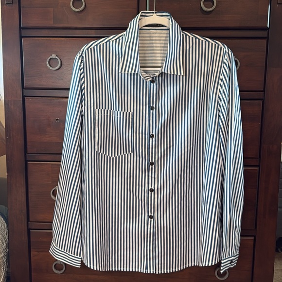 Zanzea Collection Blue Striped Women’s Shirt size 16 - Picture 11 of 11